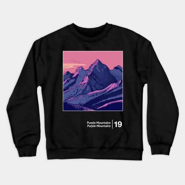 Purple Mountains - Minimalist Illustration Artwork Crewneck Sweatshirt by saudade